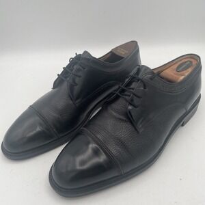 Bally Prize‎ Oxfords Cap Toe Black Deerskin Leather US 9.5 D EU 43 Italy